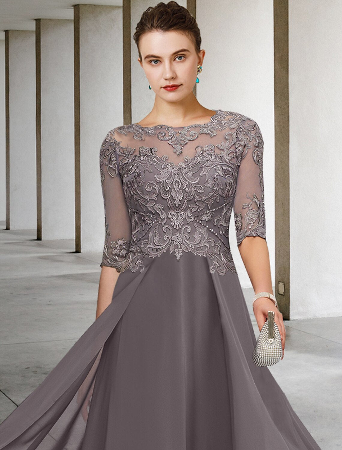 A-Line Chiffon Asymmetric Ankle-Length Wedding Dress - Chloe Dress