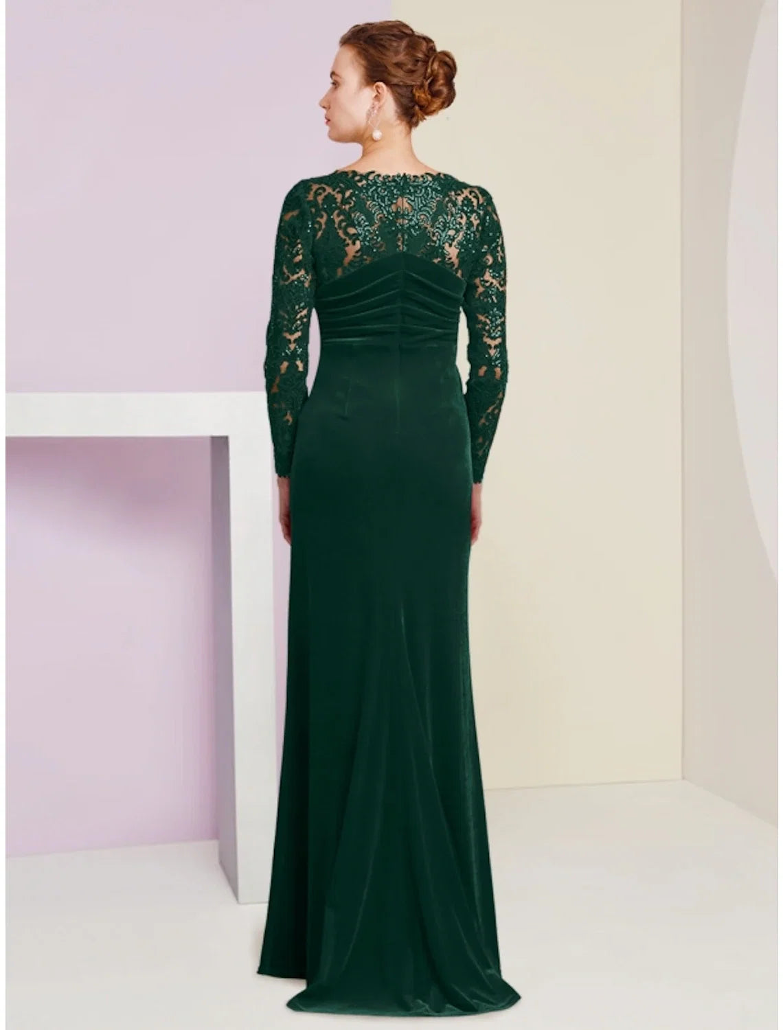 A-Line Lace Long Sleeve Floor-Length Wedding Dress - Chloe Dress