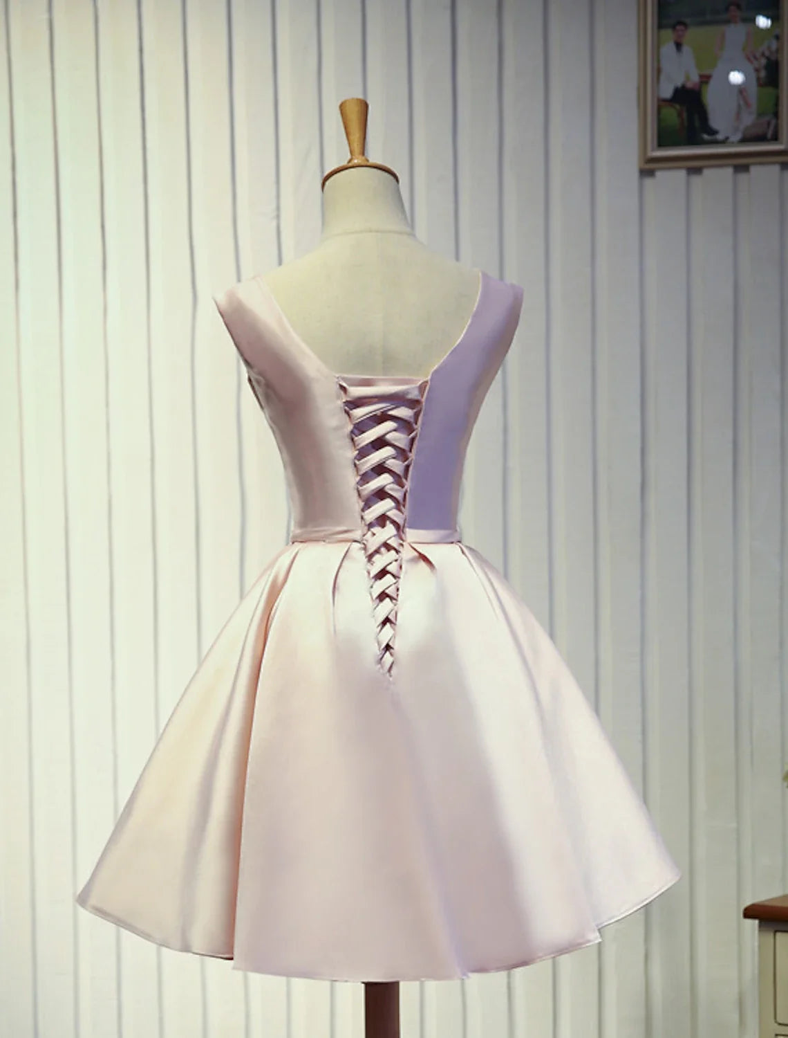 A-Line Satin Sleeveless Backless Mini Prom Dress - Chloe Dress