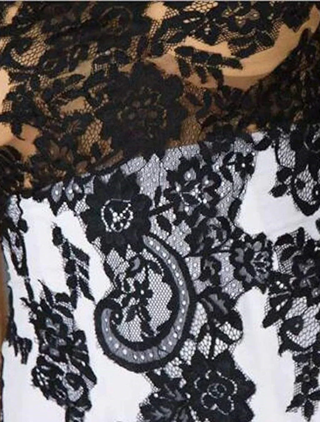 Black Sheath Off-Shoulder Crepe Long Sleeve Applique Tea-Length Wedding Dress - Chloe Dress