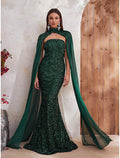 Mermaid High Neck Sequin Sleeveless Backless Train Evening Gown - Chloe Dress