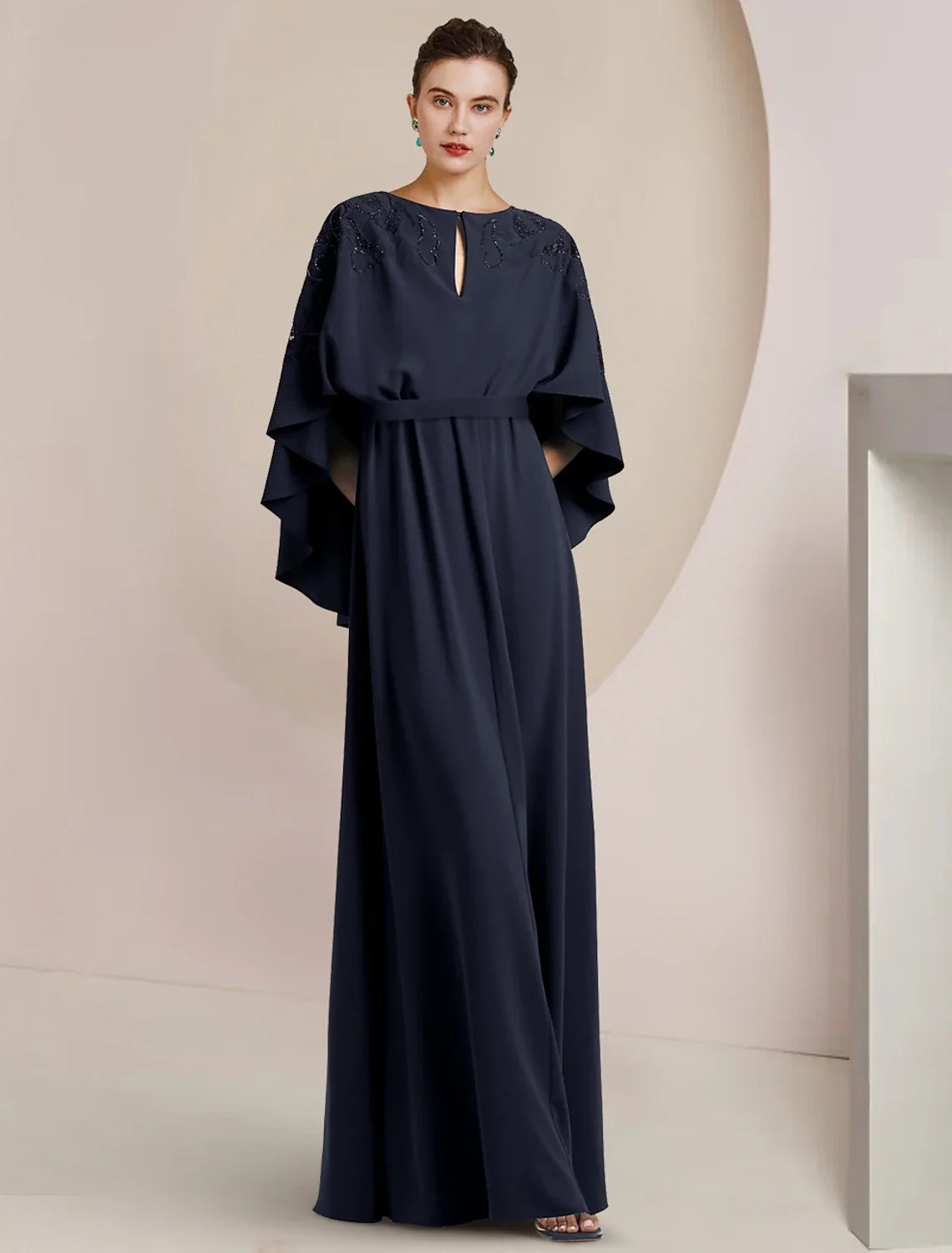 A-Line V-Neck Chiffon Sleeveless Floor-Length Wedding Dress - Chloe Dress