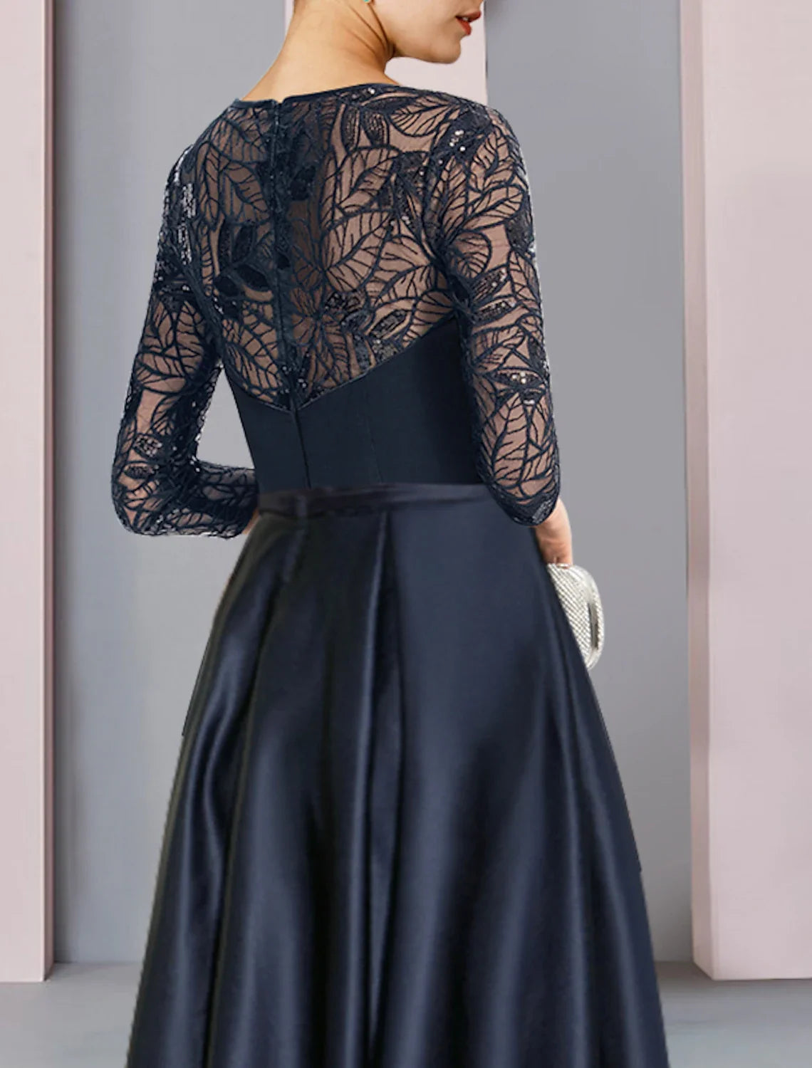 A-Line Satin Pleated Wedding Dress - Chloe Dress