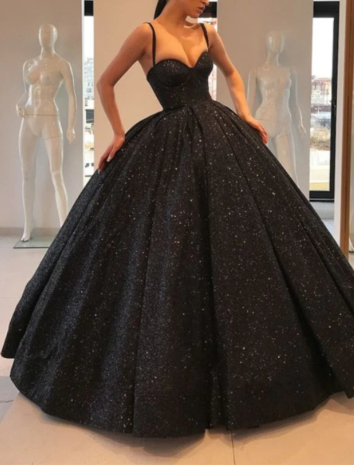 Ball Gown Sweetheart Sequin Sleeveless Train Evening Gown - Chloe Dress