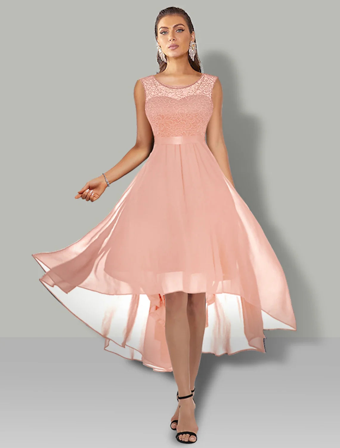 A-Line Chiffon Sleeveless Pleated Wedding Dress - Chloe Dress