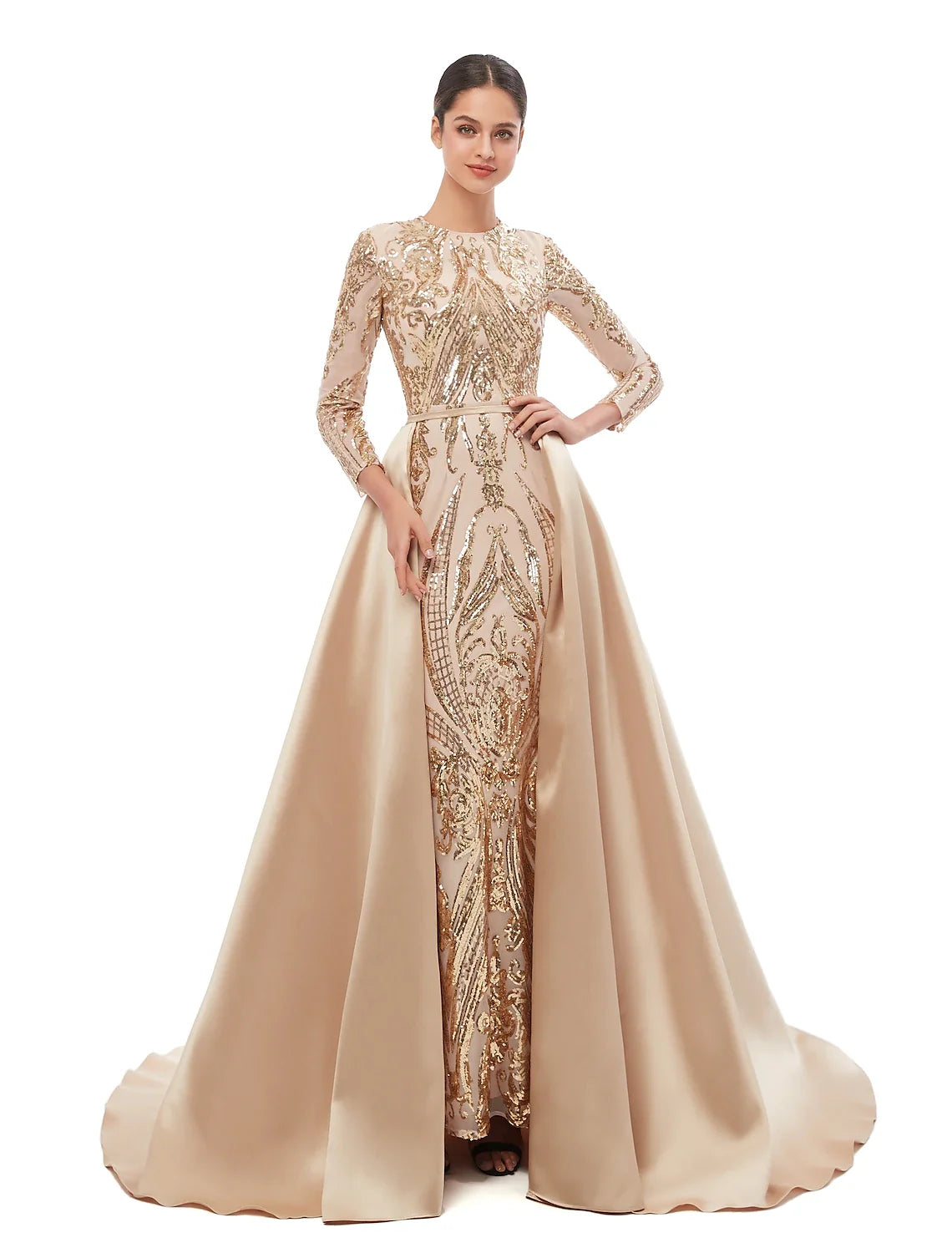Mermaid Sequin Long Sleeve Evening Dress - Chloe Dress