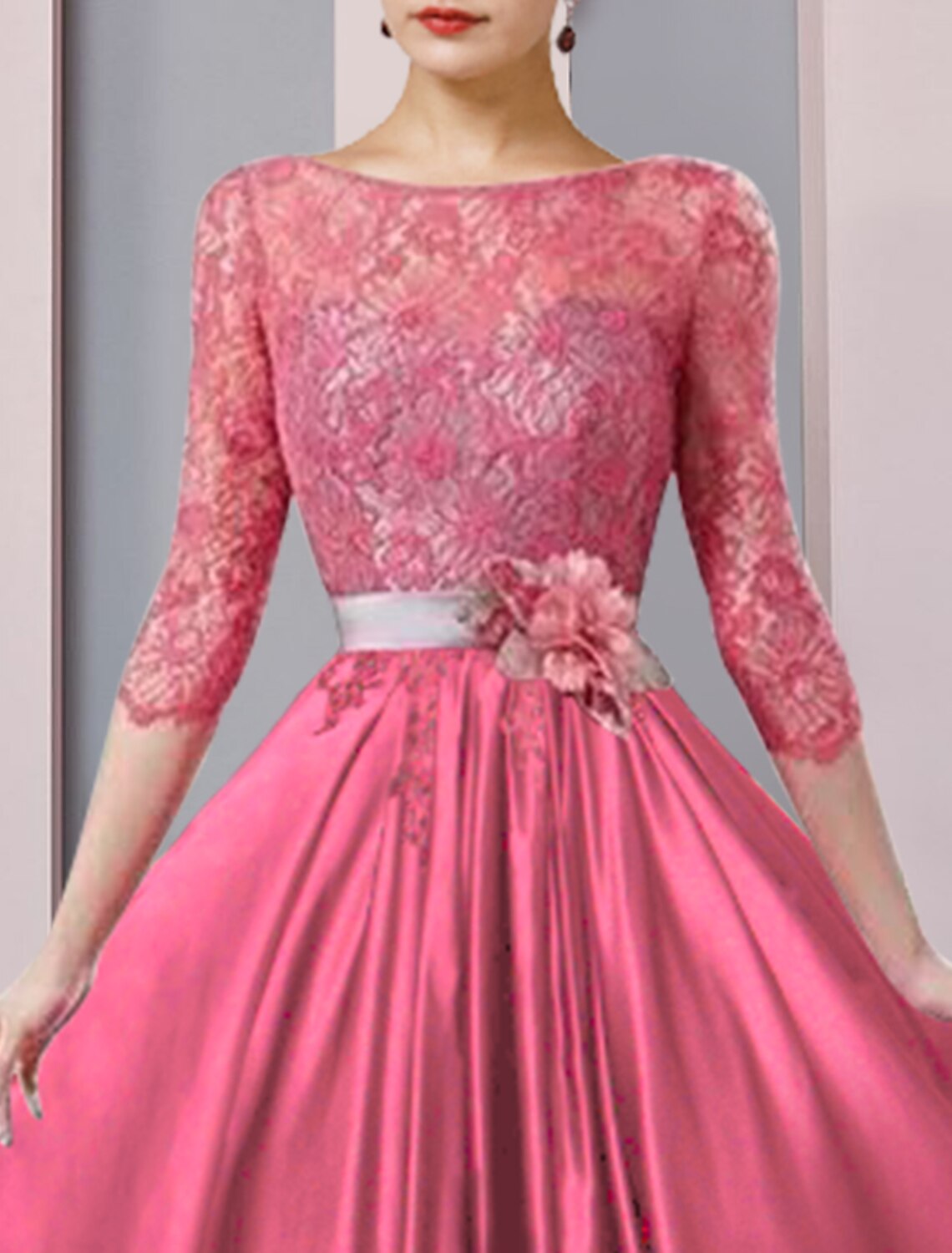 A-Line Satin Tea-Length Party Dress - Chloe Dress