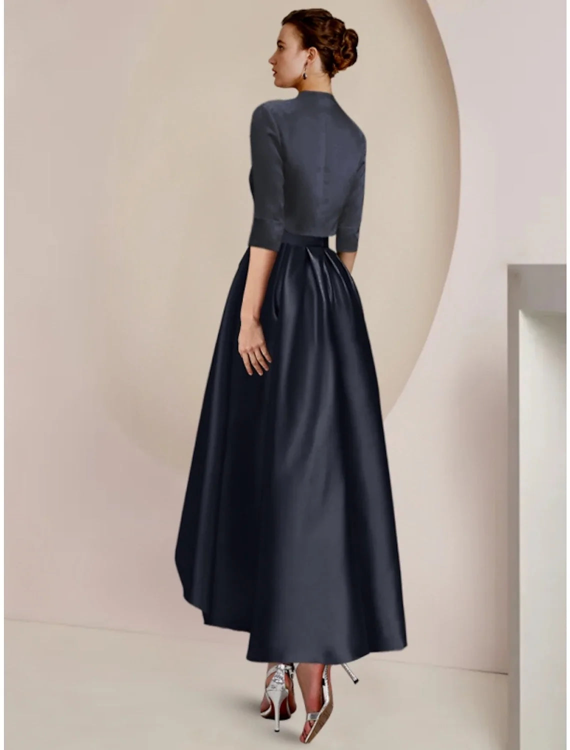 Sheath Satin Pleated Mini Wedding Dress - Chloe Dress