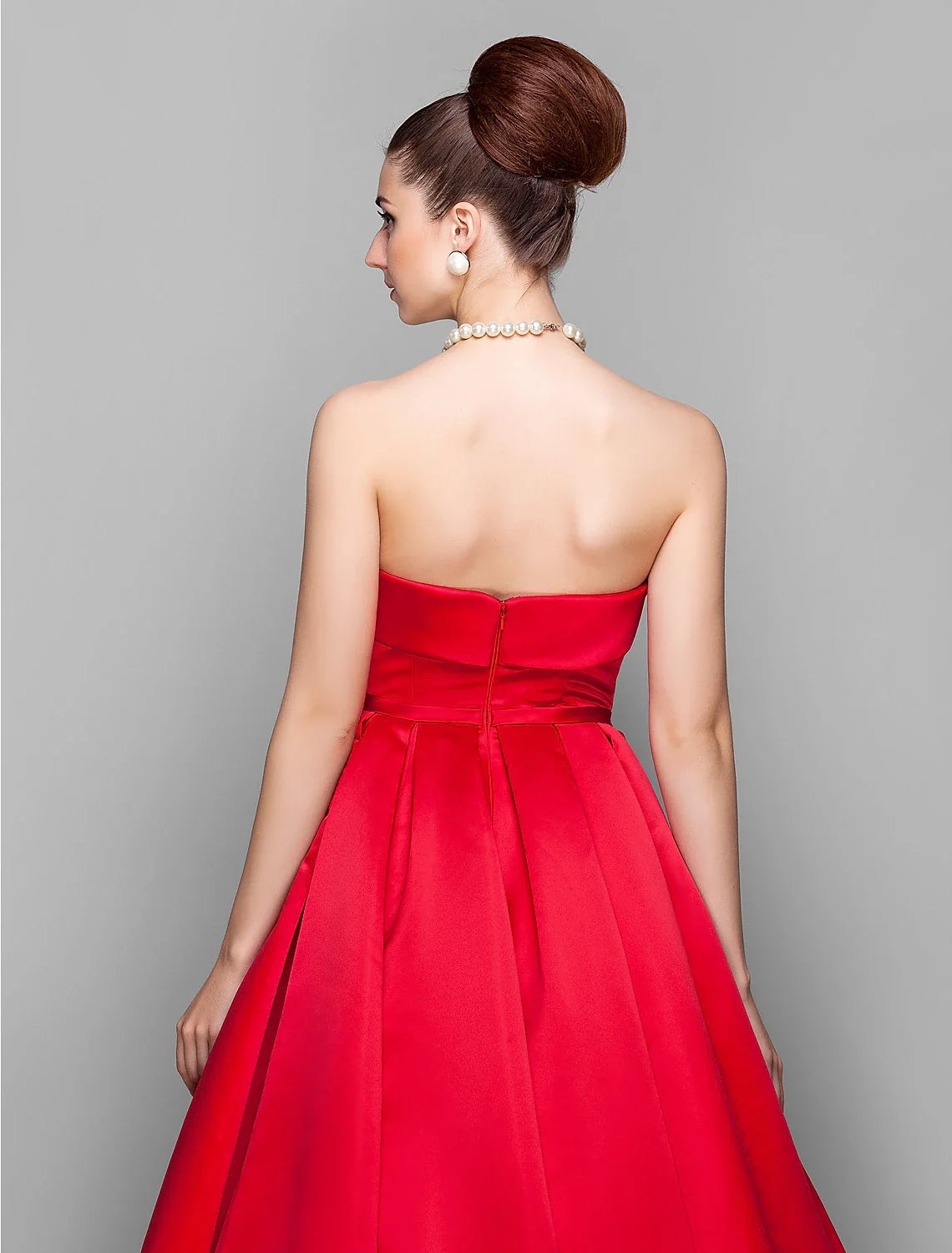 Ball Gown Strapless Satin Sleeveless Floor-Length Prom Gown - Chloe Dress