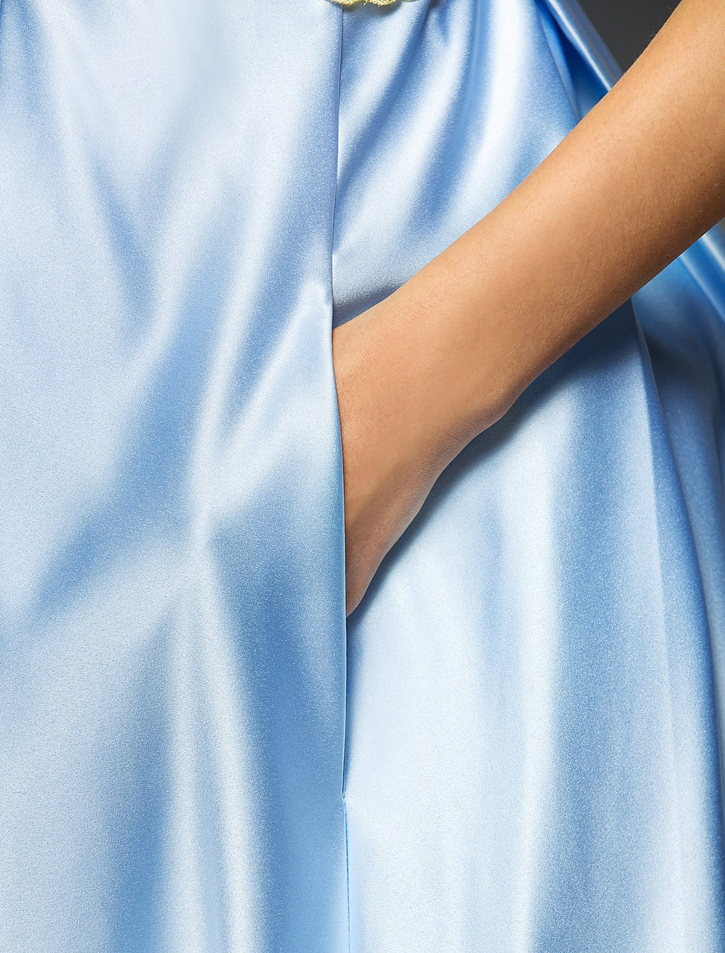 A-Line Satin Sleeveless Pleated Tea-Length Prom Dress - Chloe Dress