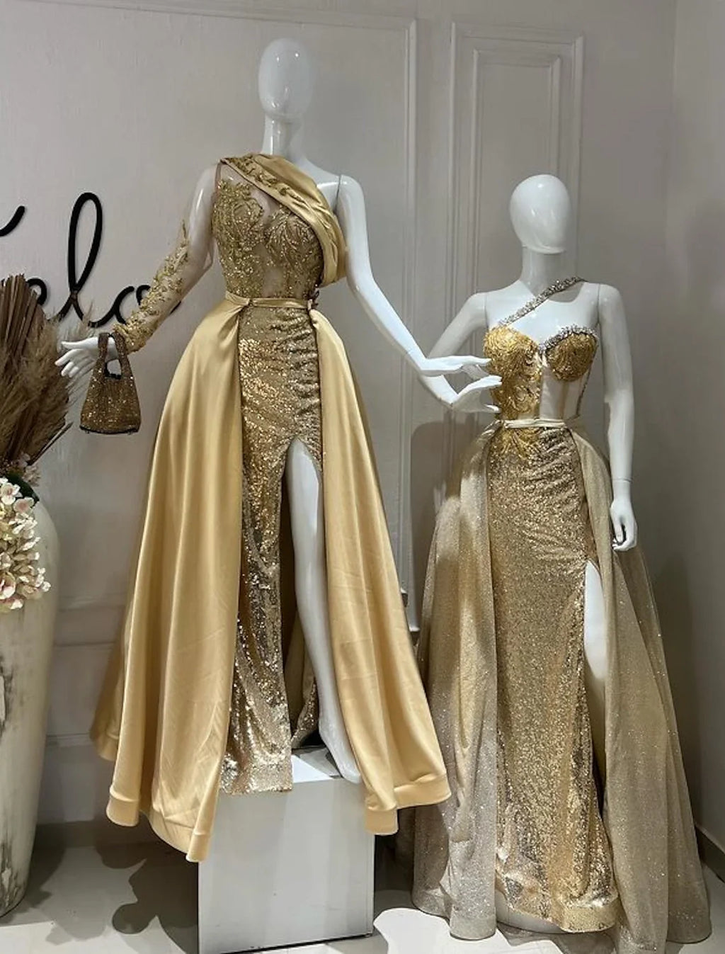 Mermaid Halter Sequin Sleeveless Train Evening Gown - Chloe Dress