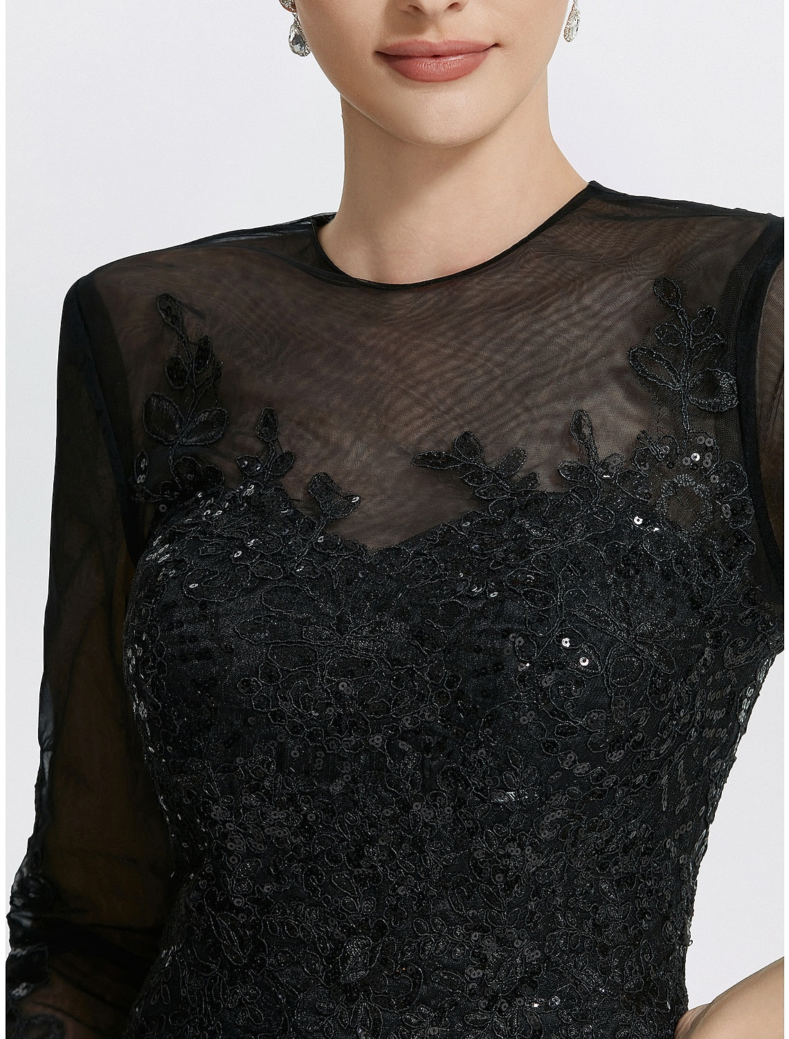 Mermaid Lace Long Sleeve Applique Floor-Length Evening Gown - Chloe Dress
