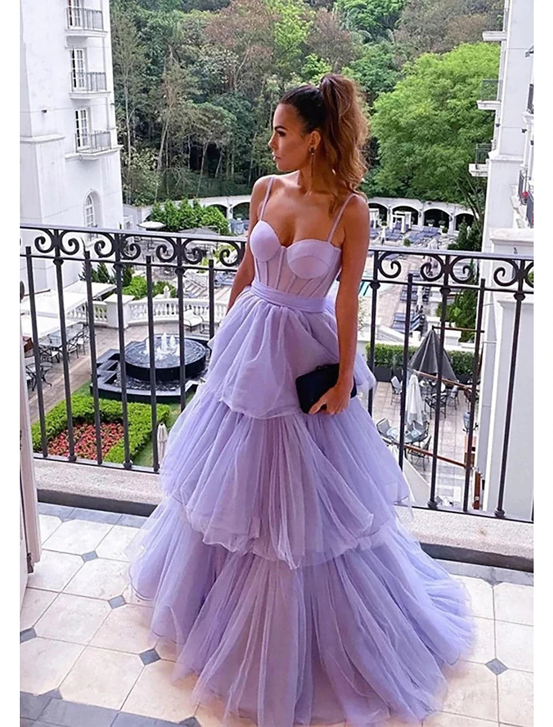 Ball Gown Sweetheart Tulle Sleeveless Backless Pleated Floor-Length Prom Gown - Chloe Dress