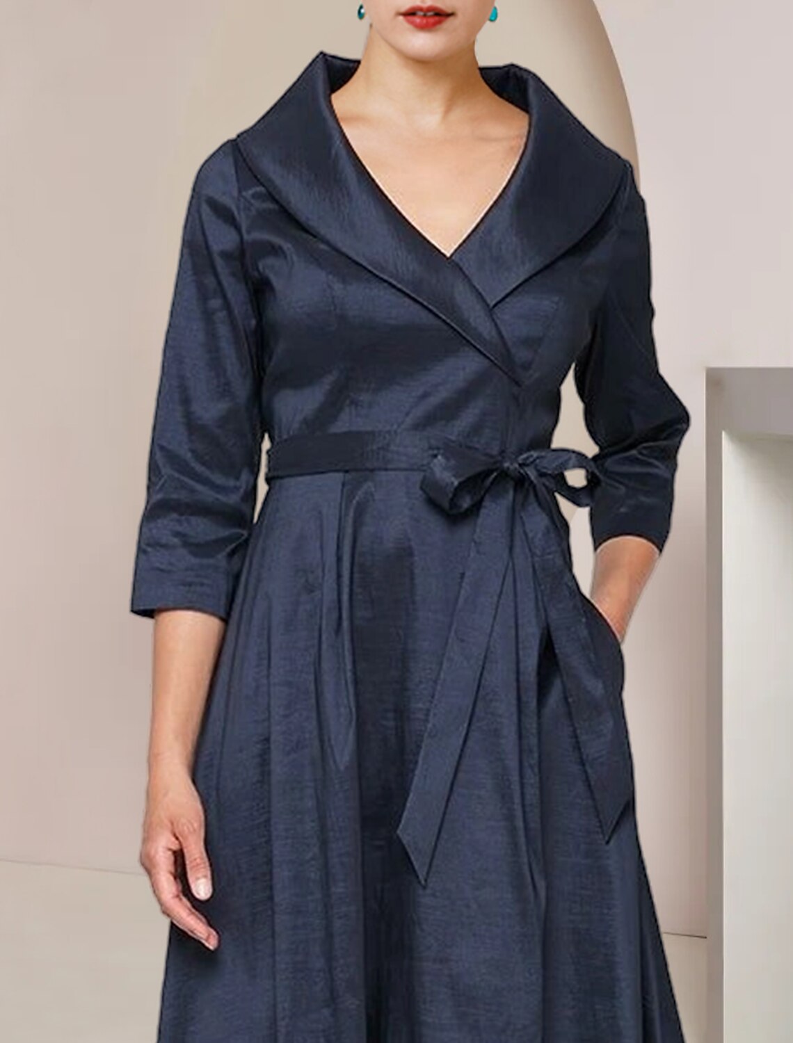 A-Line Short Sleeve Asymmetric Mini Wedding Dress - Chloe Dress