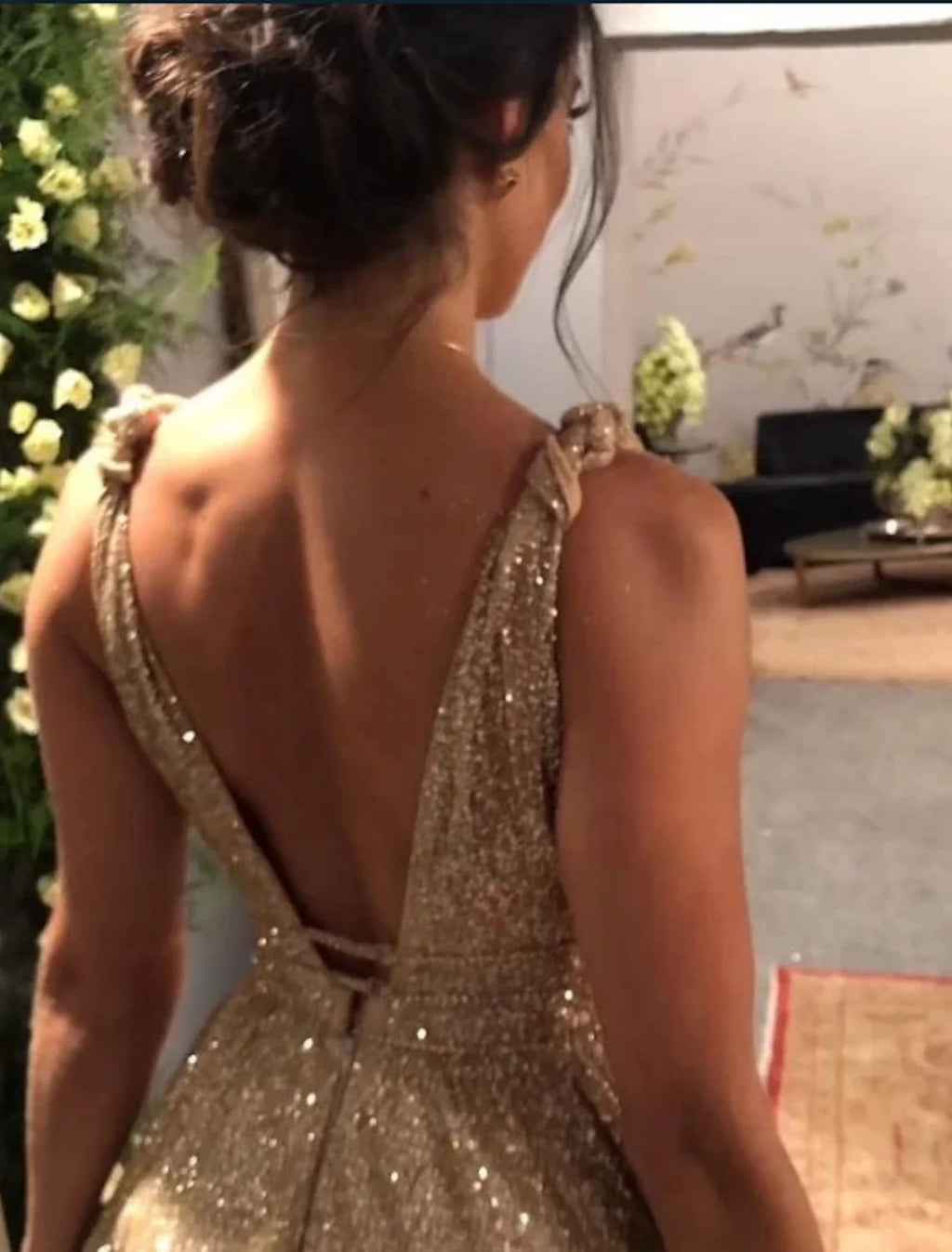 A-Line Spaghetti Strap Satin Sleeveless Backless Train Evening Dress - Chloe Dress
