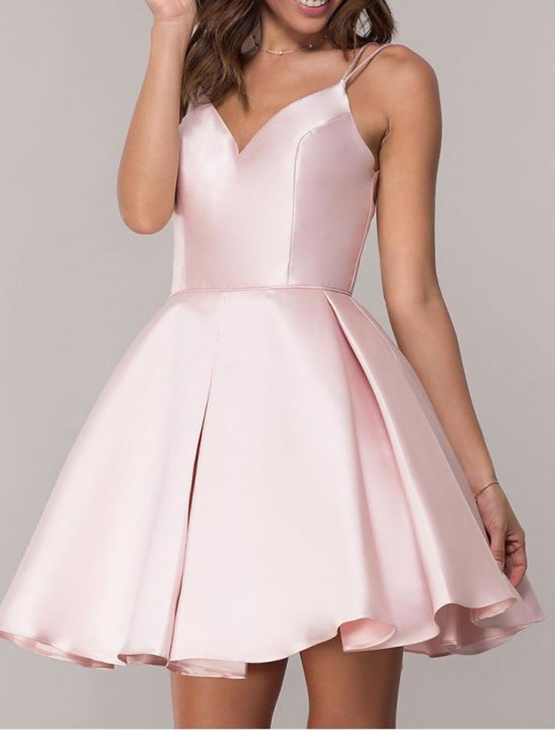 A-Line Sweetheart Cotton Sleeveless Backless Pleated Mini Cocktail Dress - Chloe Dress