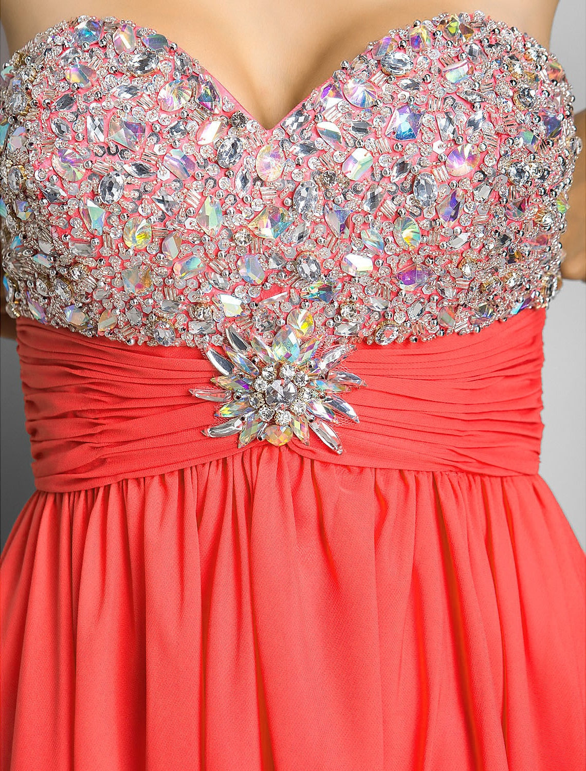 Pink A-Line Sweetheart Chiffon Sleeveless Mini Wedding Dress - Chloe Dress