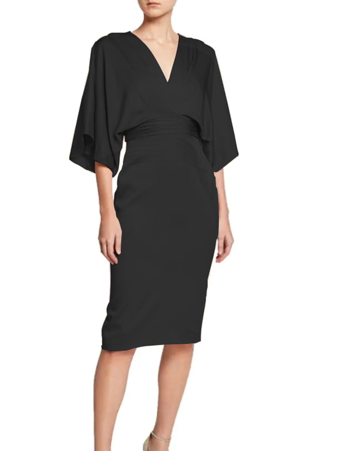 Sheath V-Neck Satin Mini Cocktail Dress - Chloe Dress