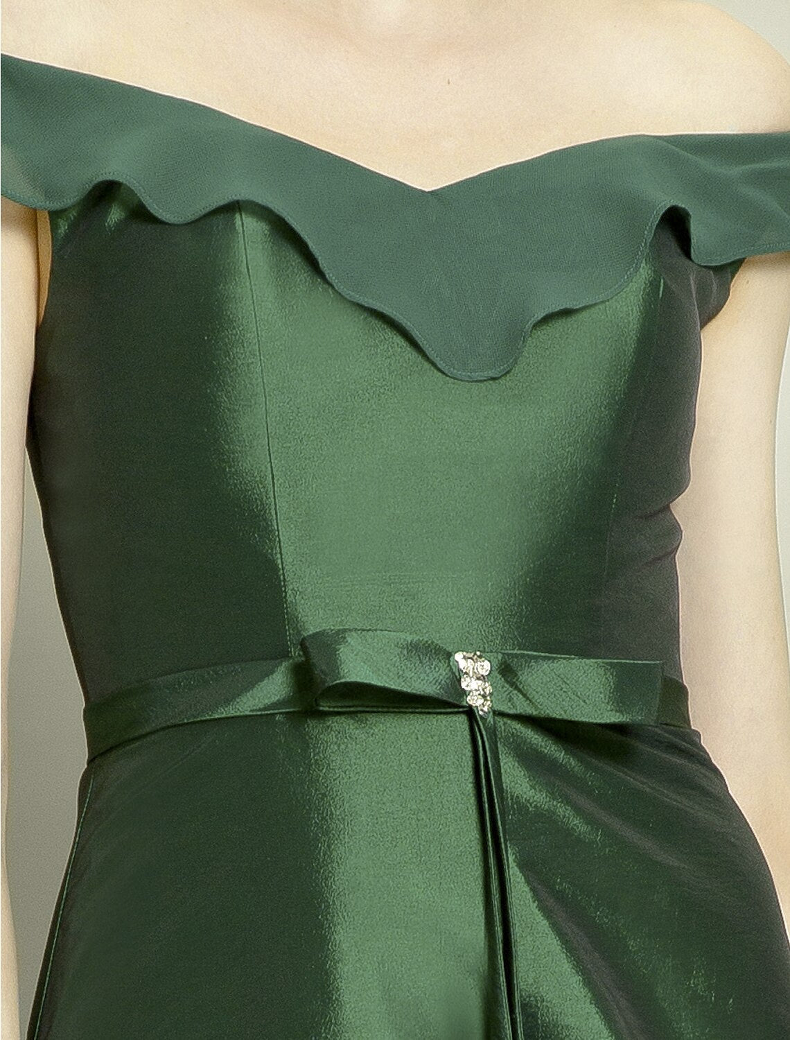 A-Line Off-Shoulder Chiffon Short Sleeve Asymmetric Mini Dress - Chloe Dress