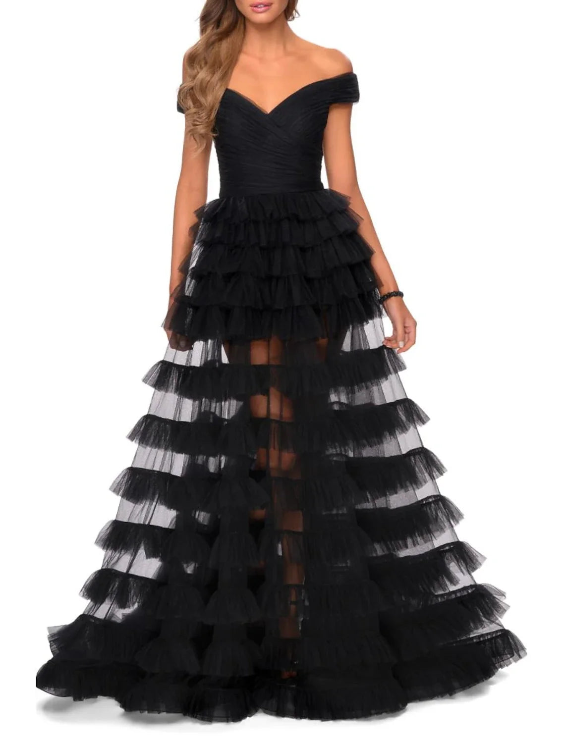 Ball Gown Sweetheart Tulle Sleeveless Tiered Prom Gown - Chloe Dress