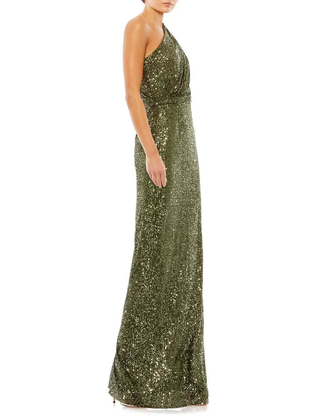 Sheath One-Shoulder Sequin Sleeveless Floor-Length Evening Gown - Chloe Dress