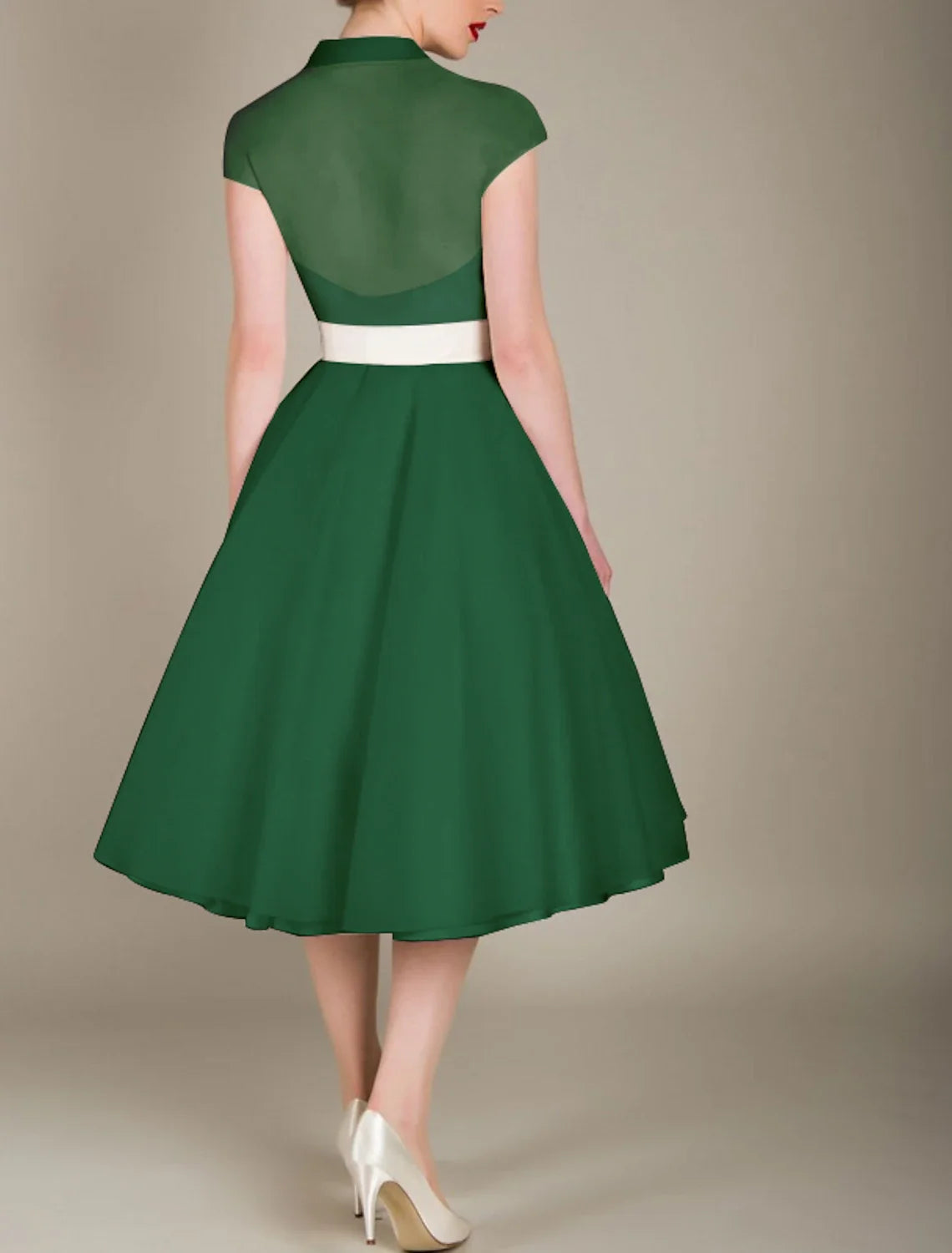A-Line V-Neck Tulle Sleeveless Knee-Length Cocktail Dress - Chloe Dress