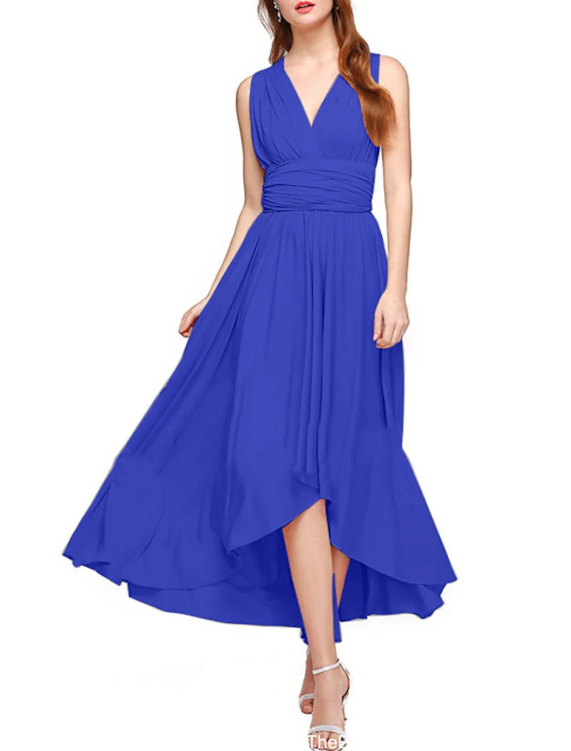A-Line V-Neck Sleeveless Pleated Wedding Dress - Chloe Dress