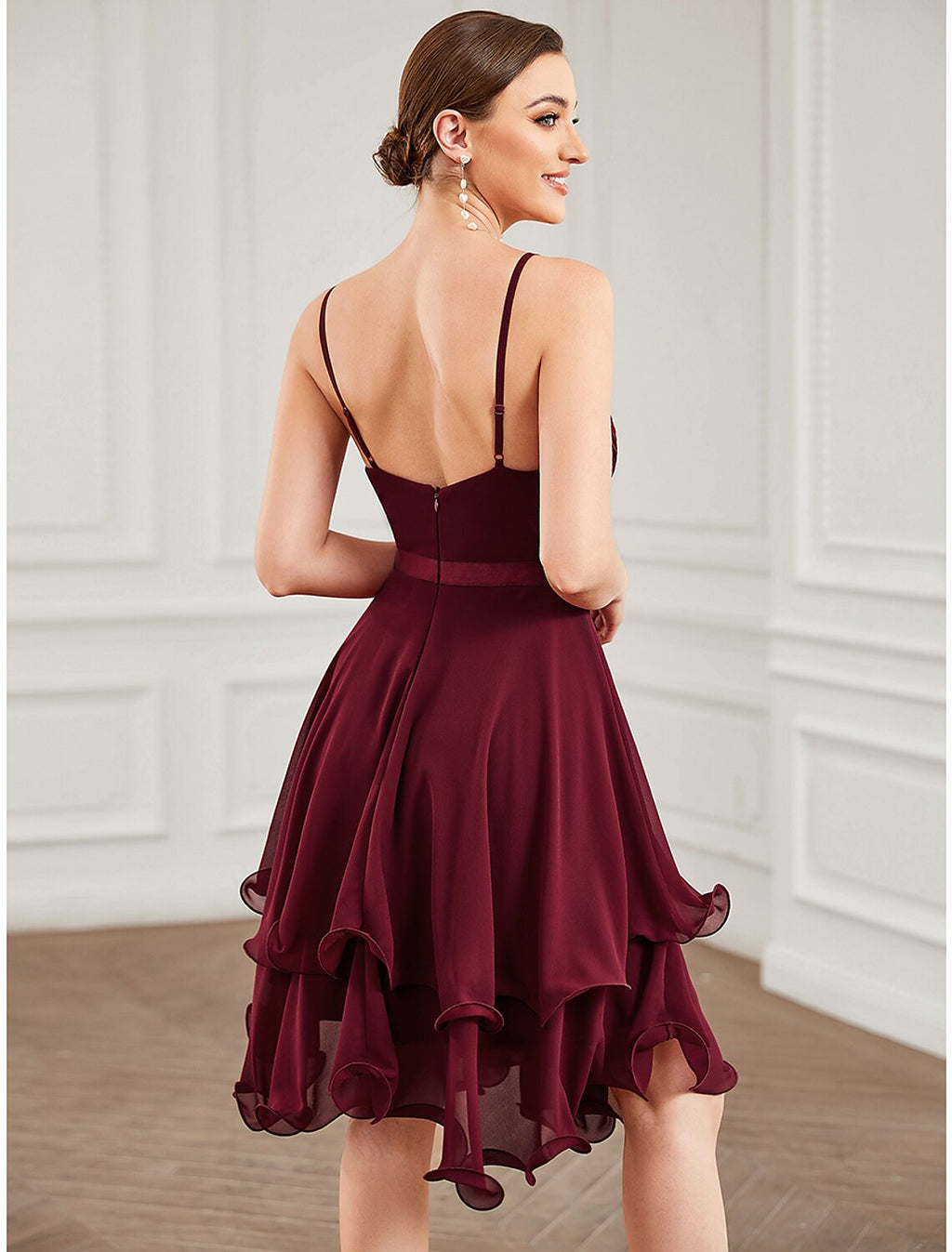 A-Line Sweetheart Chiffon Sleeveless Tiered Mini Prom Dress - Chloe Dress