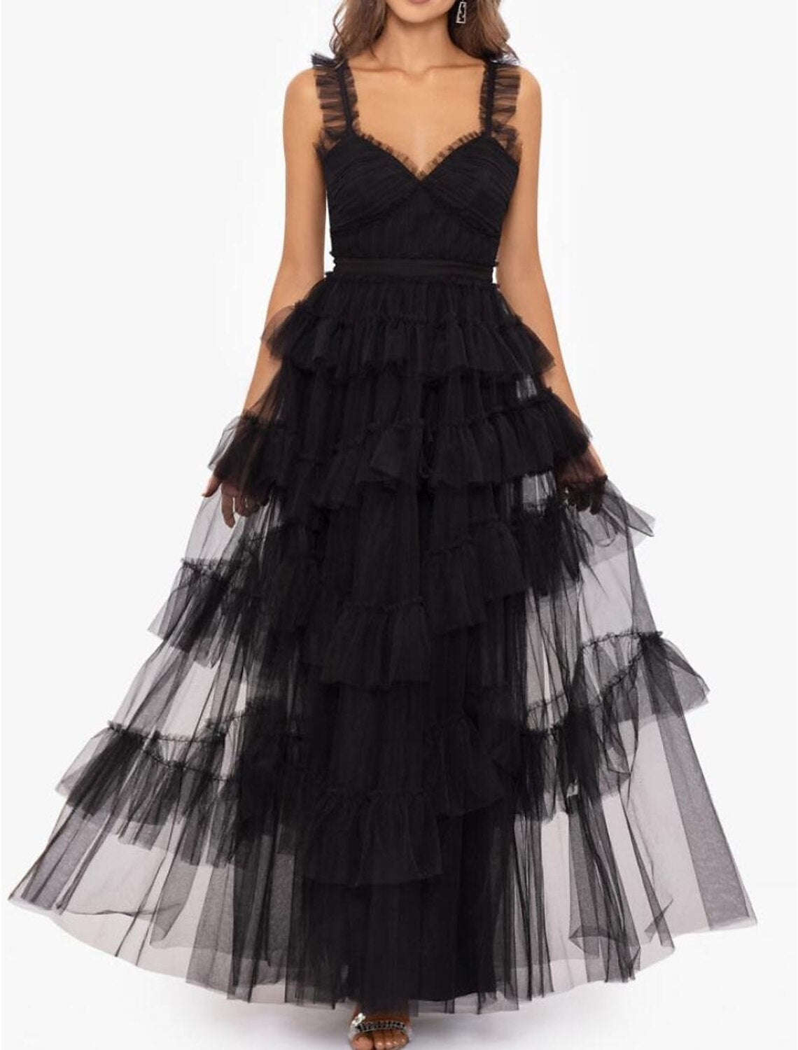 Ball Gown Sweetheart Tulle Sleeveless Tiered Floor-Length Prom Gown - Chloe Dress