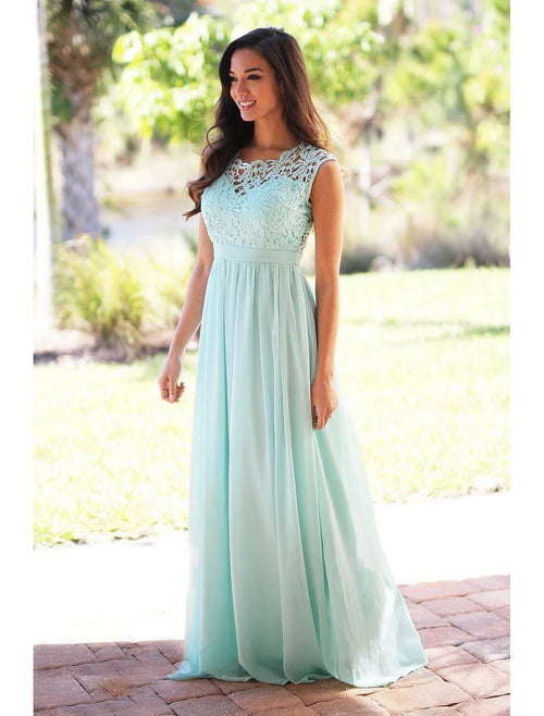 A-Line Chiffon Sleeveless Pleated Floor-Length Wedding Dress - Chloe Dress