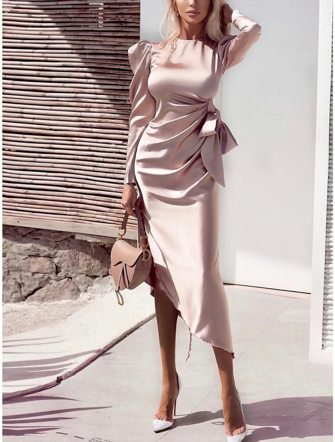 Sheath Long Sleeve Asymmetric Prom Dress - Chloe Dress
