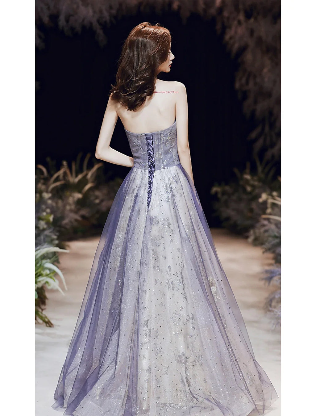 A-Line Strapless Satin Sleeveless Floor-Length Evening Dress - Chloe Dress