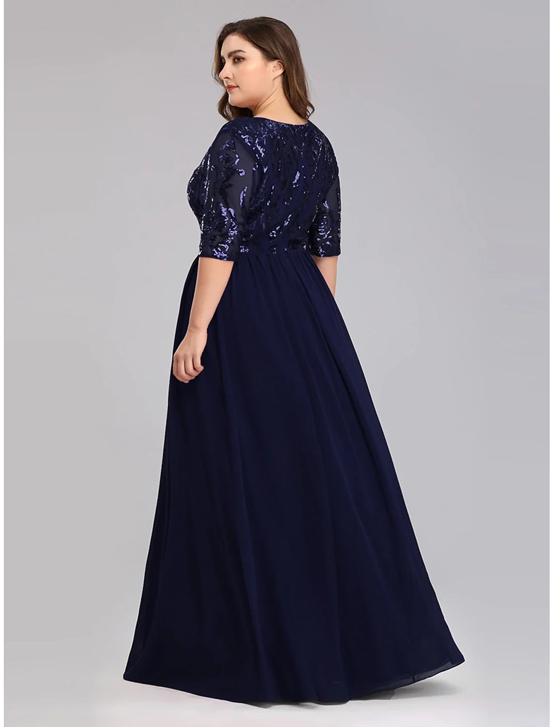 A-Line Plunging Chiffon Floor-Length Prom Dress - Chloe Dress