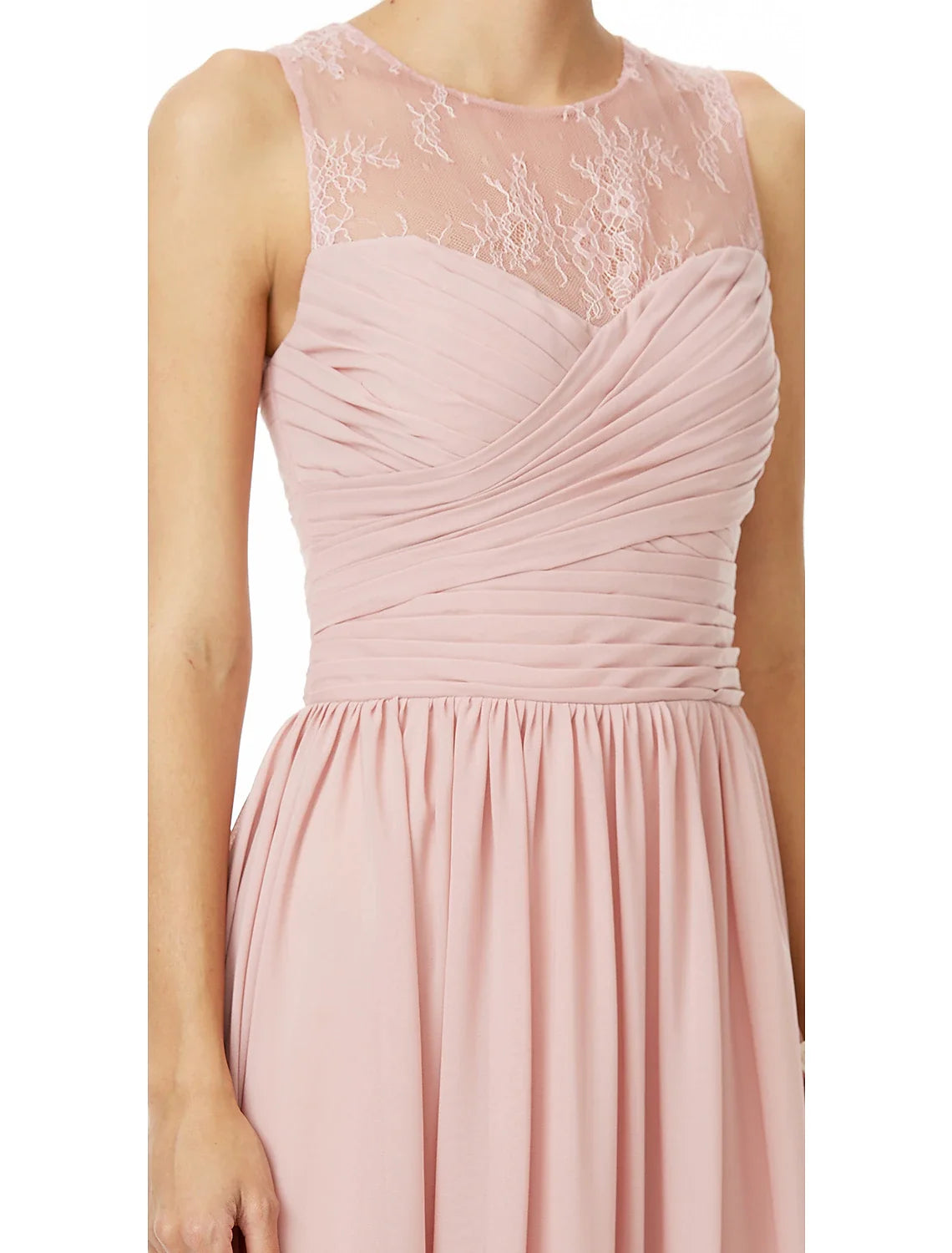 A-Line Chiffon Sleeveless Pleated Floor-Length Wedding Dress - Chloe Dress