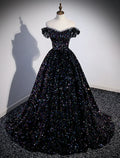 Ball Gown Off-Shoulder Sequin Sleeveless Pleated Prom Gown - Chloe Dress
