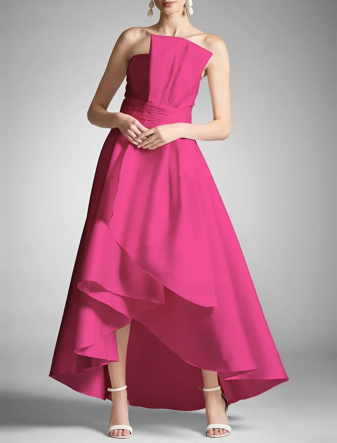 A-Line Strapless Sleeveless Asymmetric Prom Dress - Chloe Dress