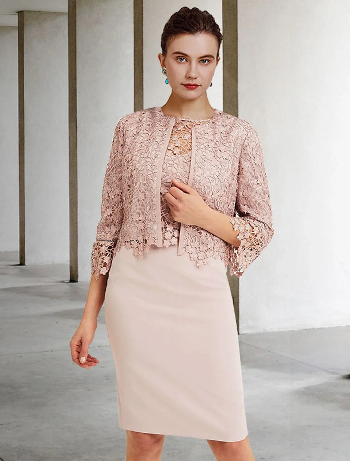 Sheath Chiffon Short Sleeve Ruffled Mini Dress - Chloe Dress