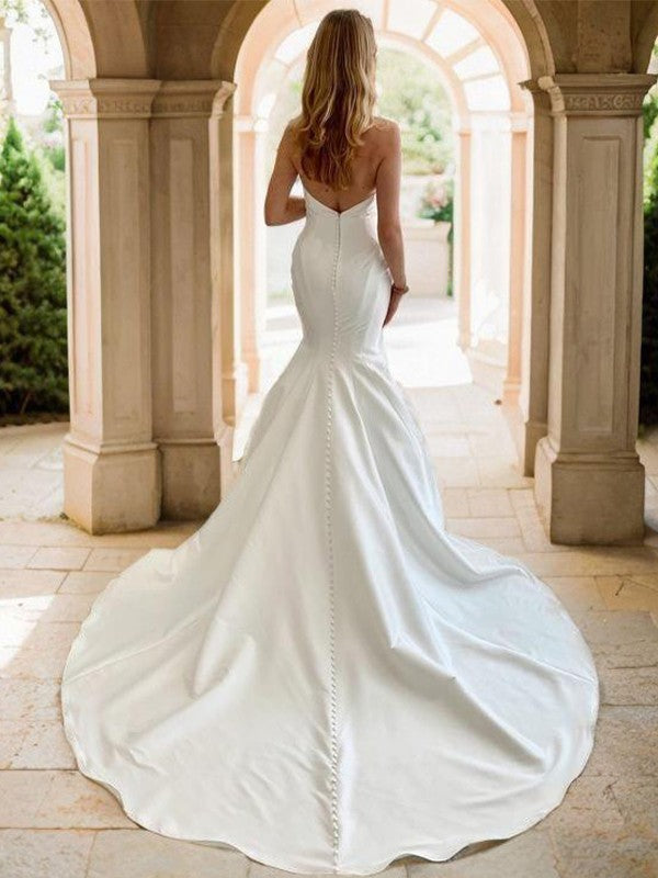 Satin Pleated Wedding Dress - Chloe Dress