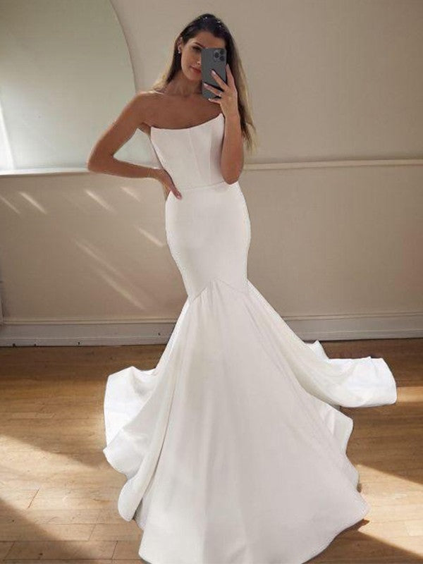 Satin Lace-Up Back Wedding Dress - Chloe Dress