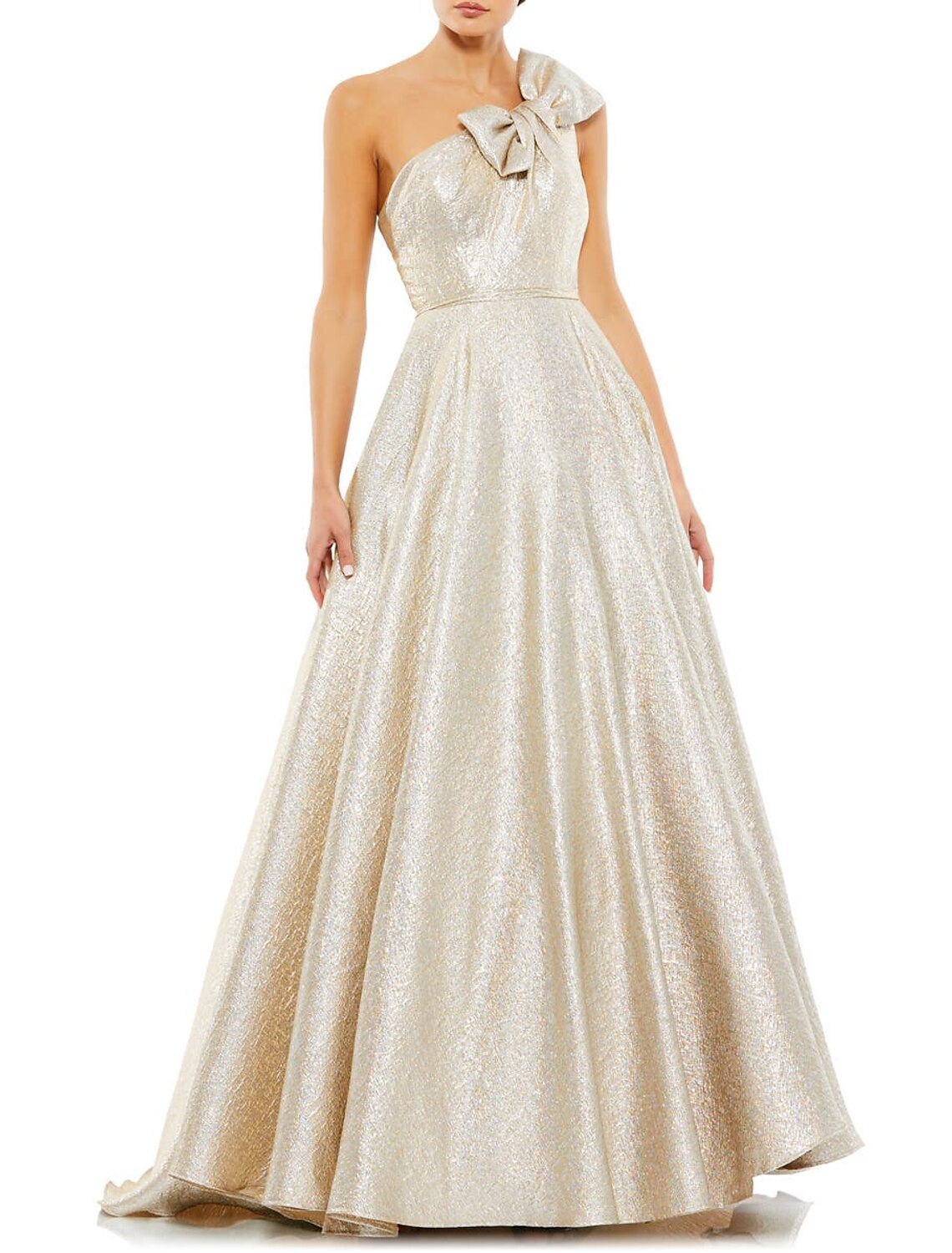 A-Line One-Shoulder Satin Sleeveless Floor-Length Prom Dress - Chloe Dress