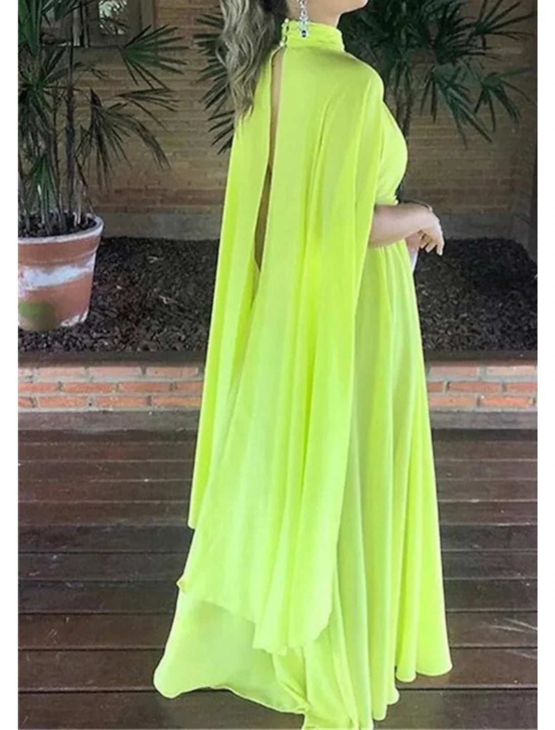 A-Line High Neck Chiffon Sleeveless Floor-Length Evening Gown - Chloe Dress
