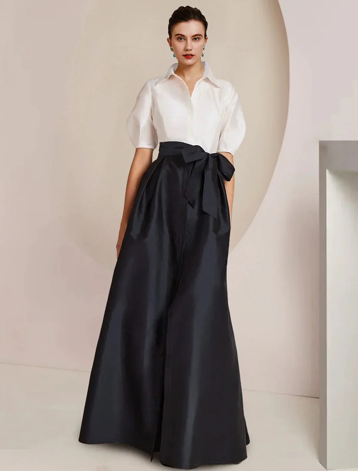 A-Line Short Sleeve Floor-Length Wedding Dress - Chloe Dress