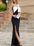 Mermaid One-Shoulder Sleeveless Ruffled Floor-Length Evening Gown - Chloe Dress