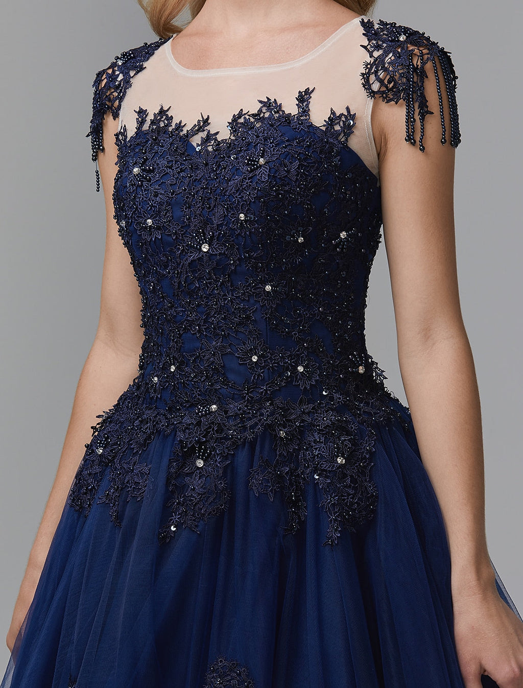 Ball Gown Off-Shoulder Satin Long Sleeve Train Prom Gown - Chloe Dress