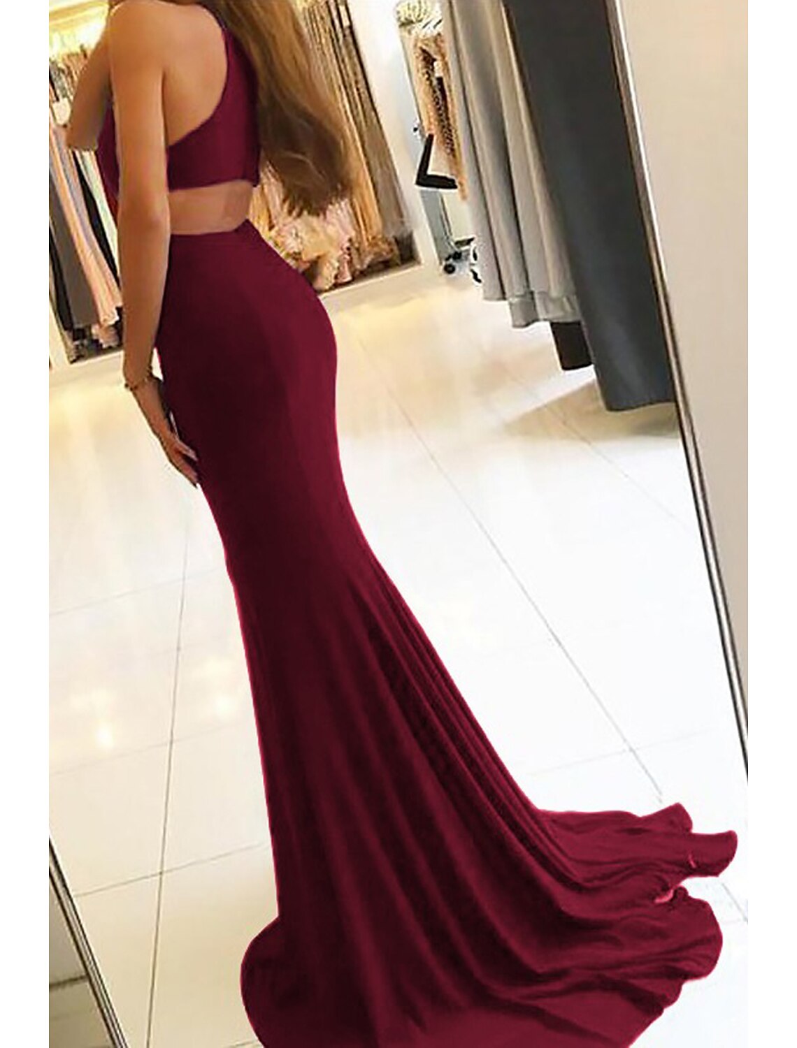 Mermaid High Neck Sleeveless High Slit Evening Gown - Chloe Dress