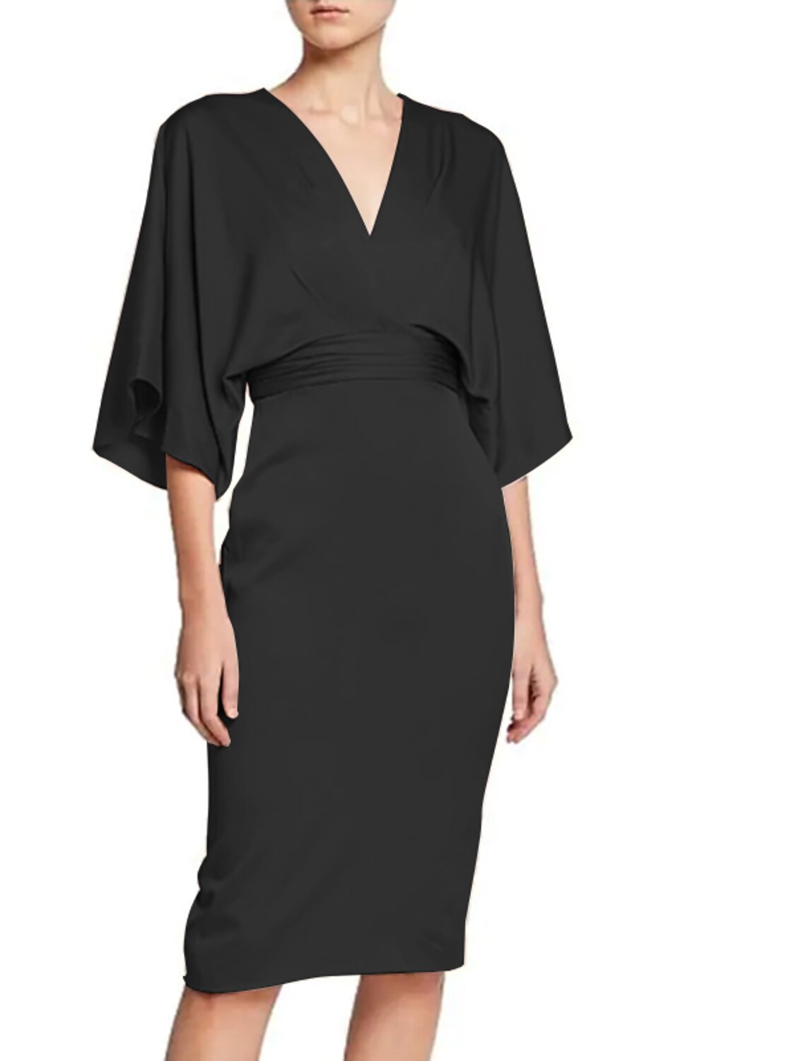 Sheath V-Neck Satin Mini Cocktail Dress - Chloe Dress