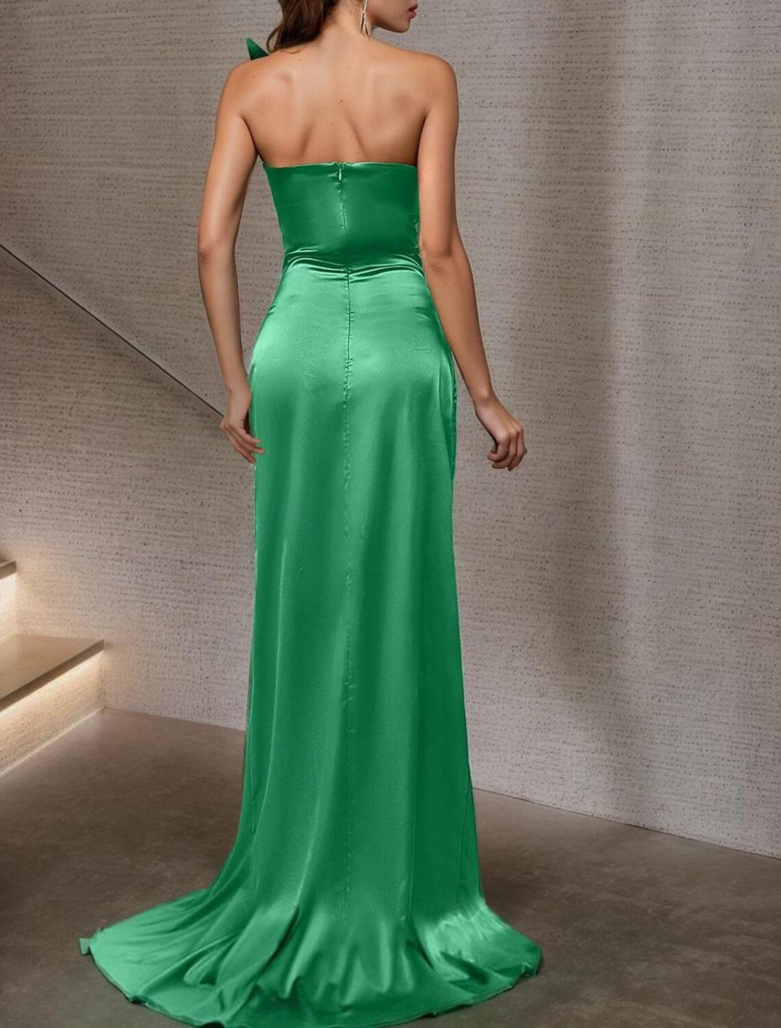 A-Line Strapless Satin Sleeveless Floor-Length Prom Dress - Chloe Dress