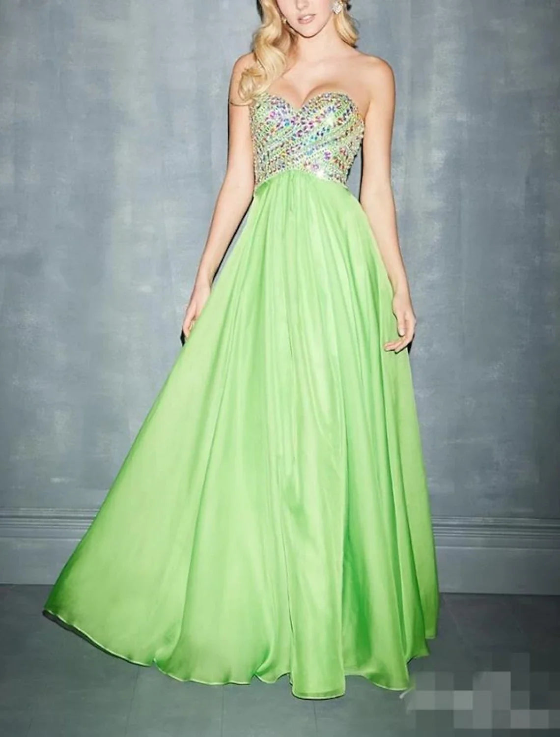 A-Line Sweetheart Chiffon Sleeveless Train Evening Gown - Chloe Dress