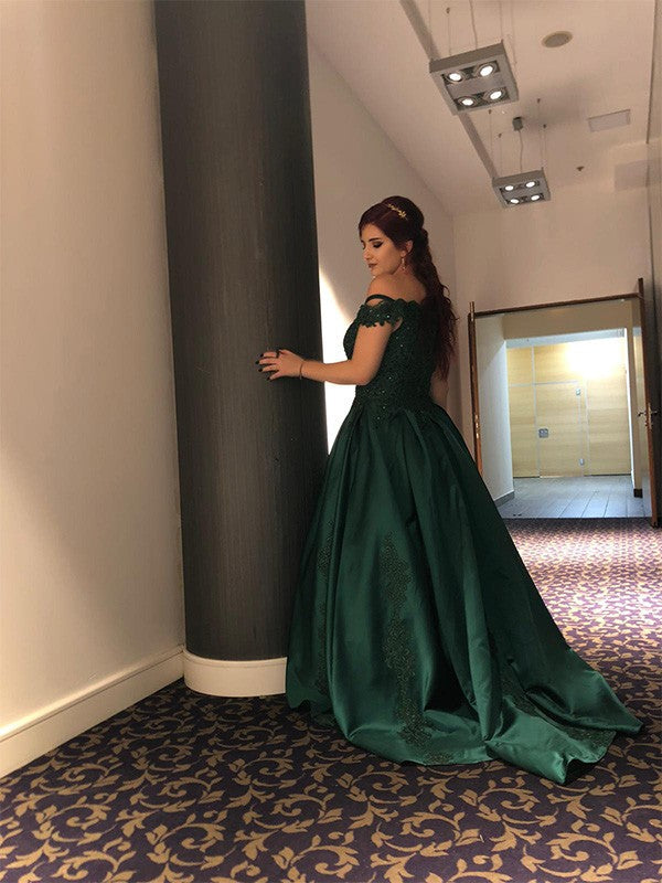 Ball Gown Satin Sleeveless Train Gown - Chloe Dress