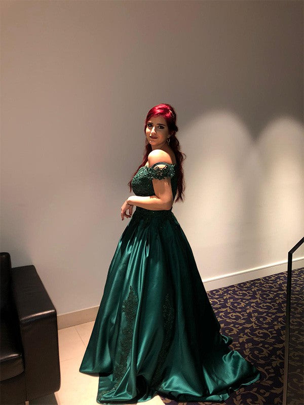 Ball Gown Satin Sleeveless Train Gown - Chloe Dress